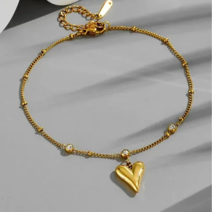 Heart Charm Anklet