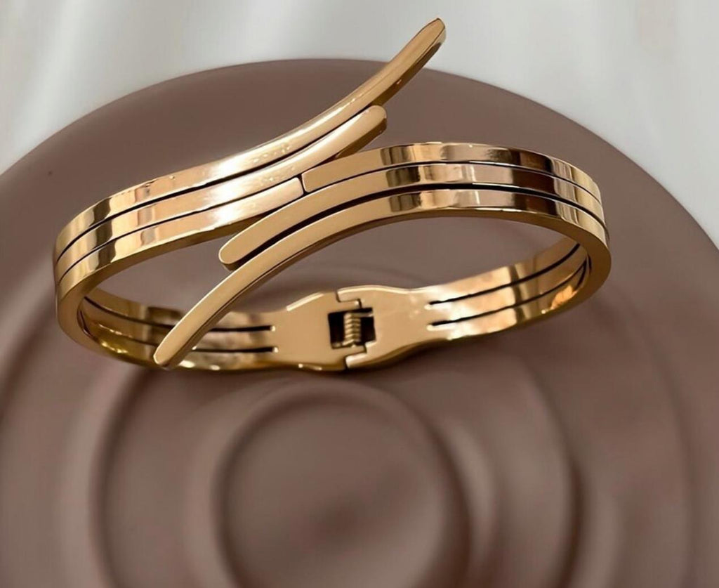 Modern Triple-Row Bypass Bangle